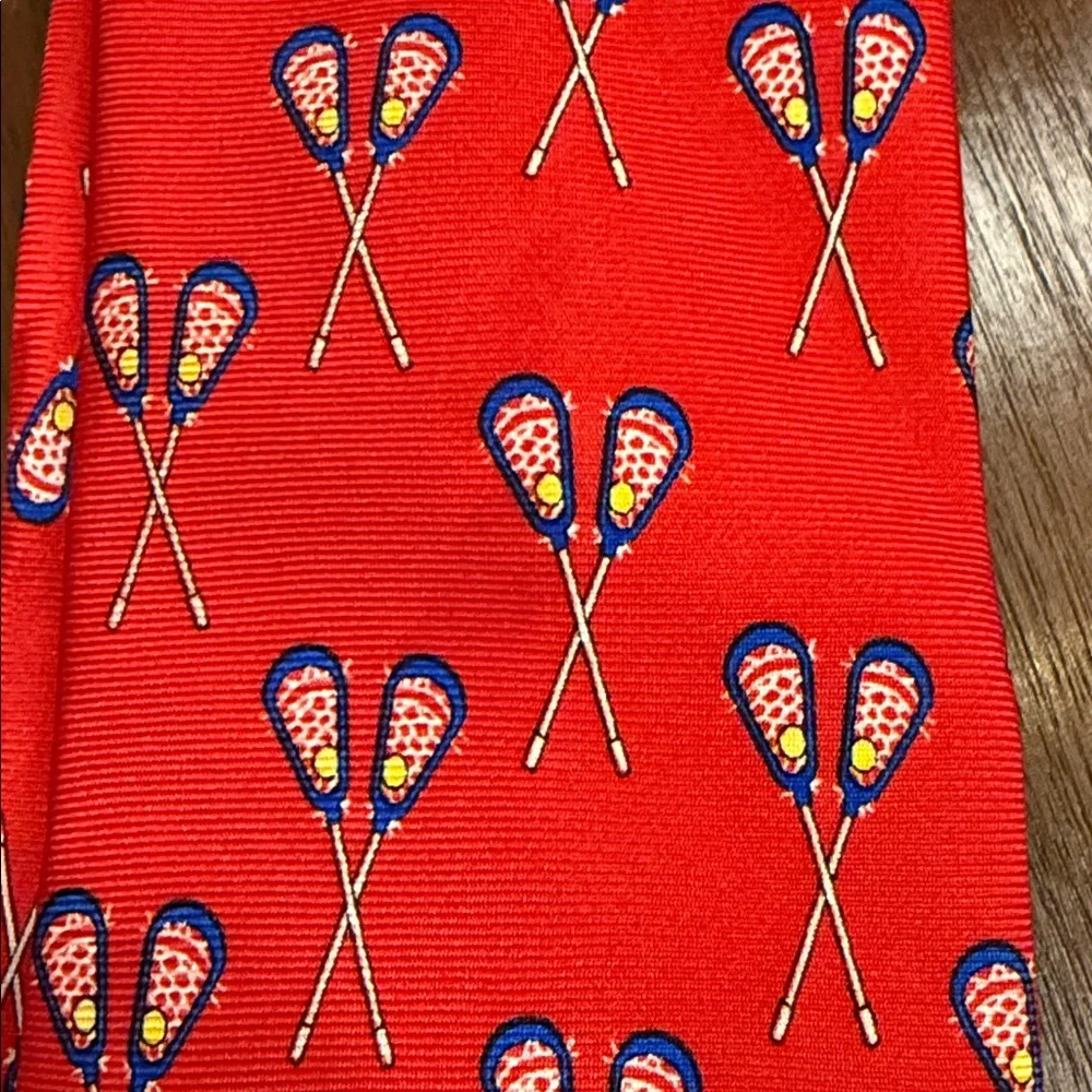 Red Lacrosse Pattern Tie